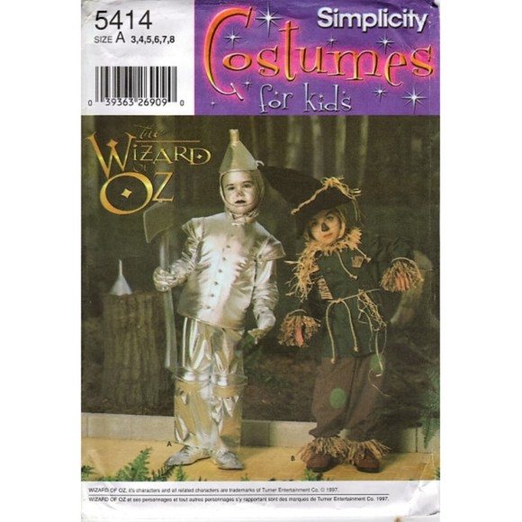 Vintage ©1997 Simplicity 5414 - Tin Man & Scarecrow Costumes. Size Child's 3-8 - Picture 1 of 5